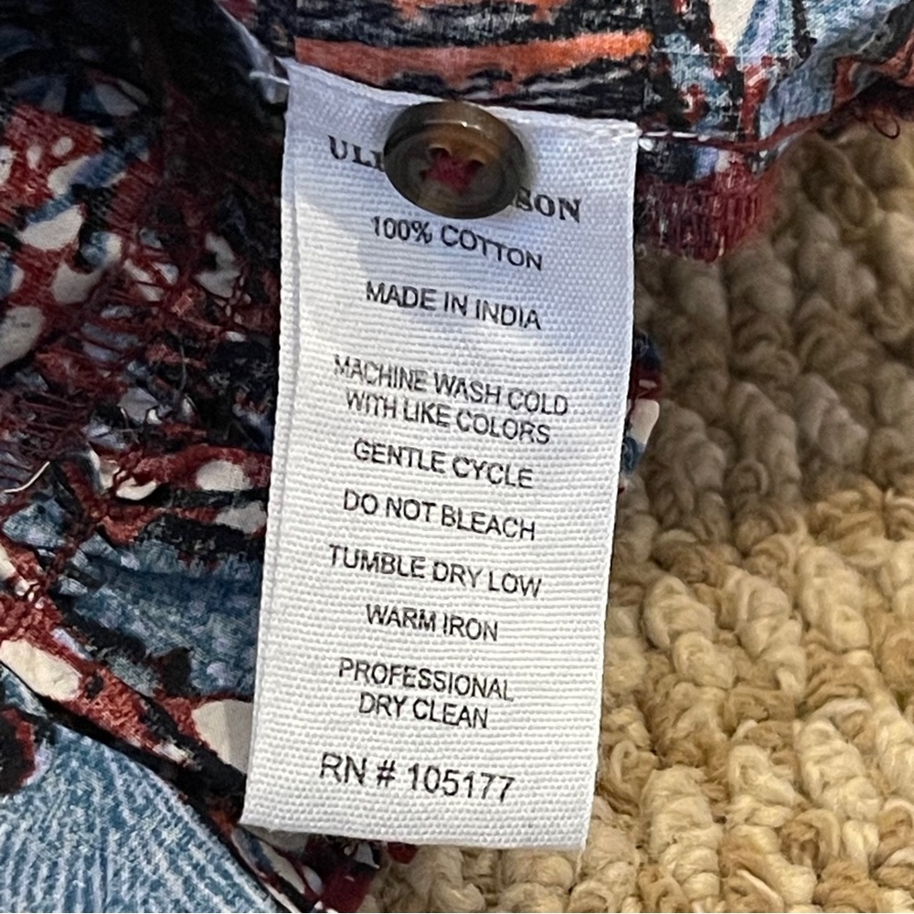 Ulla Johnson Ismaya Long-Sleeve Mini Dress Blue & Red 4 - Picture 7 of 9